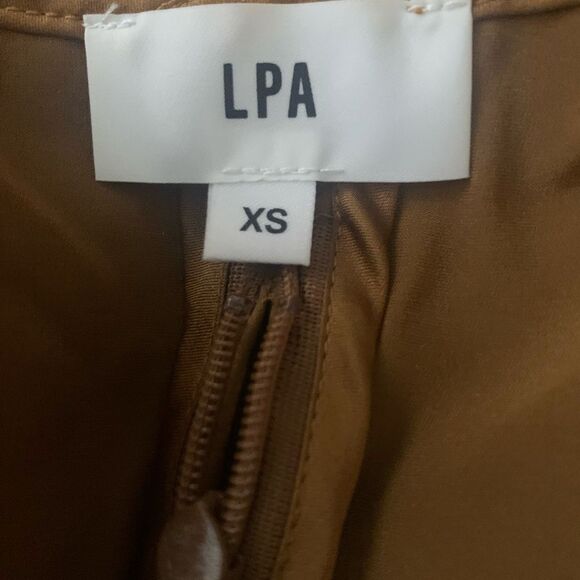 LPA NWT Brown SILK Maxi Dress - Picture 10 of 11